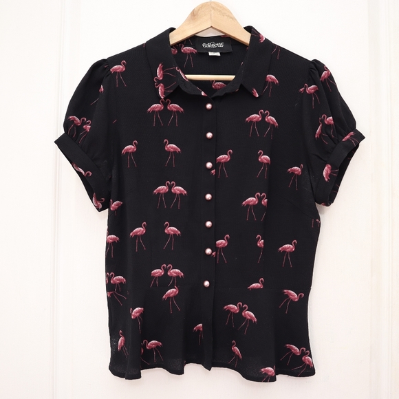 Flamingo peplum blouse - Picture 1 of 2